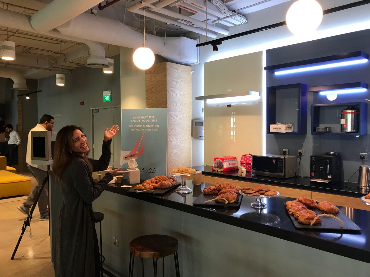 Nadine, third co-founder & CMO, sharing the rules of investing (and croissants) at the Sarwa Fintech Breakfast Club